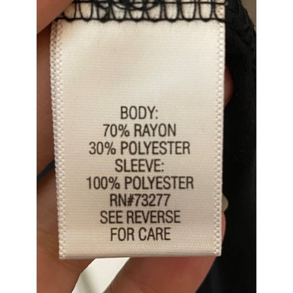 New Simply Vera Vera Wang Black Tshirt with‎ chiffon sleeves Sz S - Picture 5 of 9